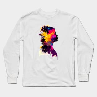 Colorful Woman's Head #1 Long Sleeve T-Shirt